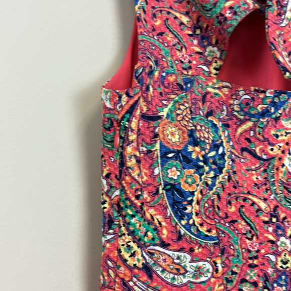 Talbots Pink Paisley Print Sleeveless Sheath Dress Size 2P - Picture 5 of 8